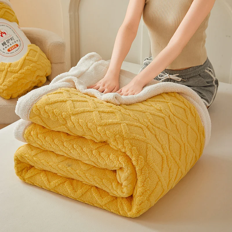 Premium Sherpa Double Layer Blanket Soft Reversible Fleece Warm Thick Throw Blanket for Bed, Couch Cozy All-Season Home Decor