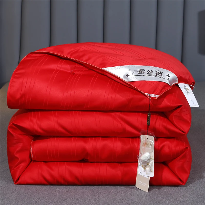 Mulberry Silk Quilt for All Season, 100% Cotton Shell Natural Silk Comforter, Breathable Comfortable Luxury Blanket Quilts Duvet