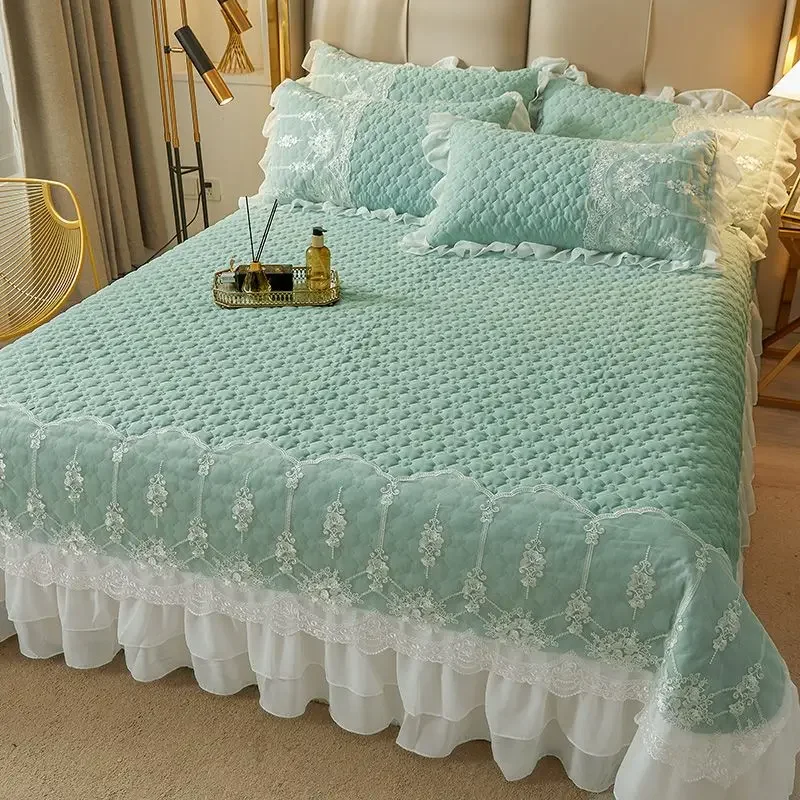 WASART Quilted thicken white bed sheet summer bedspread couple 2 people bed linens luxury double bed bedding king size 180x200cm