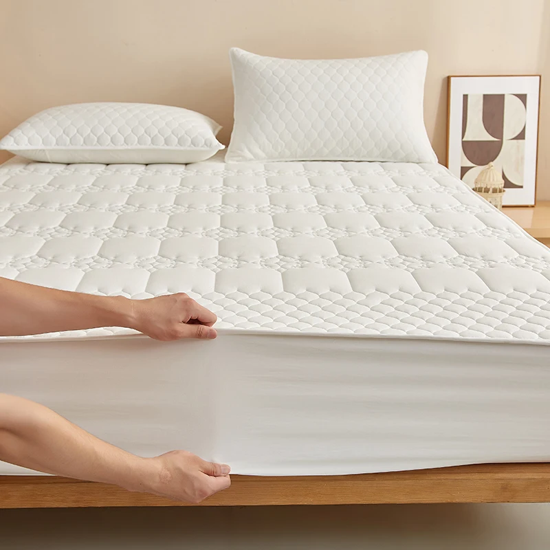 WASART King Size Double Bed Quilted Waterproof Mattress Protector Cover Elastic Fitted Sheet Protection Pad Thick Bedspread 150