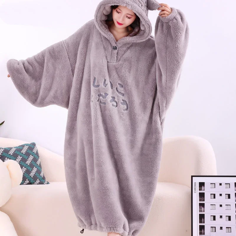 WASART Winter soft fleece blanket with sleeves hooded Sweater blanket ultra plush oversized outdoor warm flannel hoodie blanket