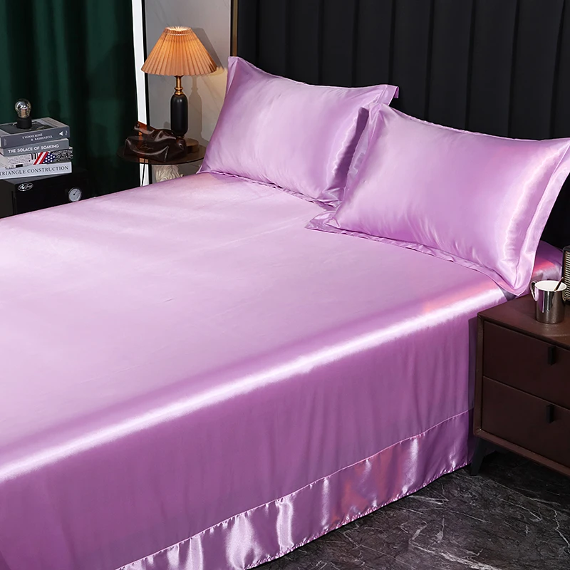 Luxury Bedding with Fitted Sheet Flat Sheet Pillowcase Mulberry Silk Bed Sheets Set Queen King Size Deep Pocket Flat Bedsheets