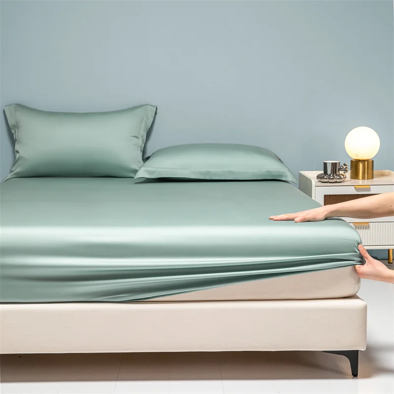 Premium Egyptian Cotton Bedding Fitted Sheet Elastic Band Around Mattress Cover Double Queen King Size Bed Cover No Pillowcase