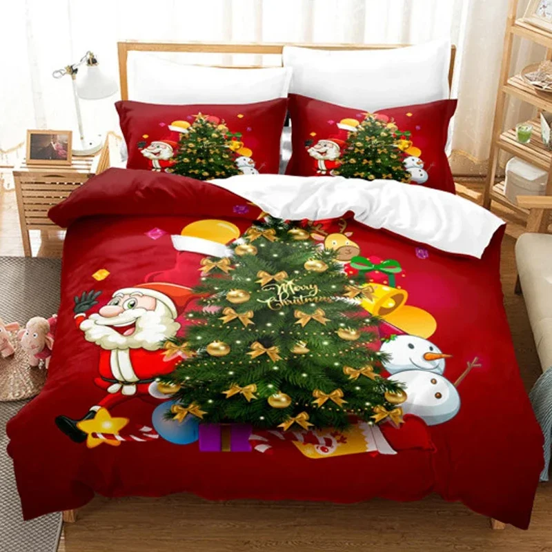 WASART Christmas quilt cover with pillowcase 3pcs 220x240 luxury bedding set duvet cover twin full queen king size bedroom decor