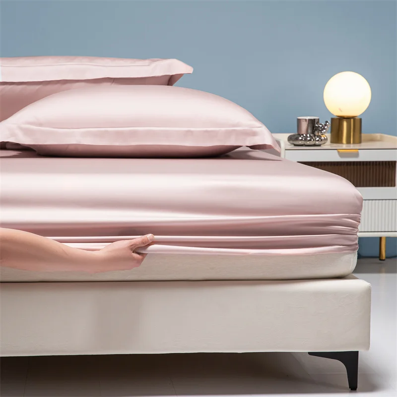 Luxury 100% Bamboo Bed Sheet Set with Fitted Sheets Flat Bedsheet Pillowcase Double Queen King Size Bedding Sets Smooth Silky