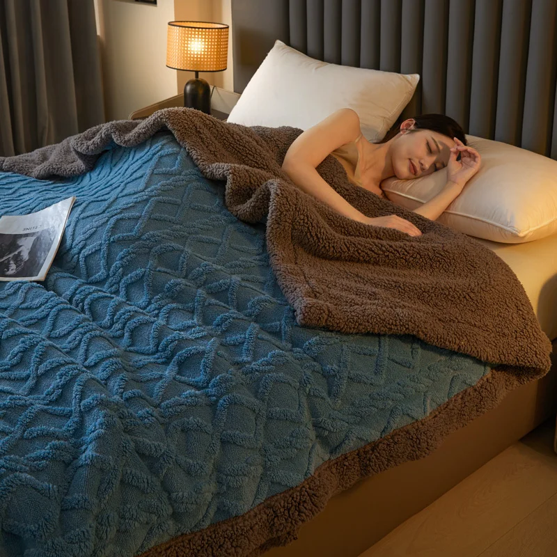 Premium Sherpa Double Layer Blanket Soft Reversible Fleece Warm Thick Throw Blanket for Bed, Couch Cozy All-Season Home Decor