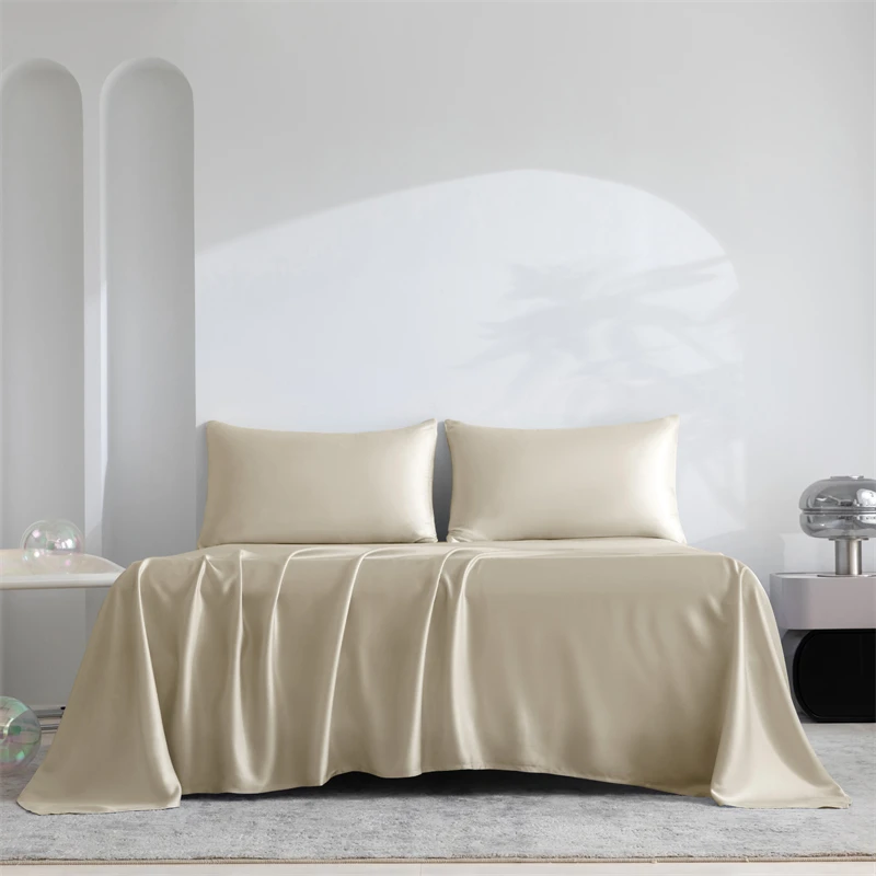 100% Silk 1pc Flat Bed Sheet Luxury Natural Mulberry Silk Bedding Flat Top Sheet Customized Any Size Bedsheet Smooth Bed Linen