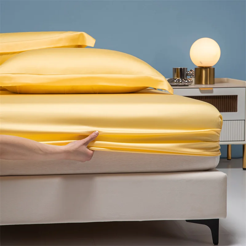 Luxury 100% Bamboo Bed Sheet Set with Fitted Sheets Flat Bedsheet Pillowcase Double Queen King Size Bedding Sets Smooth Silky