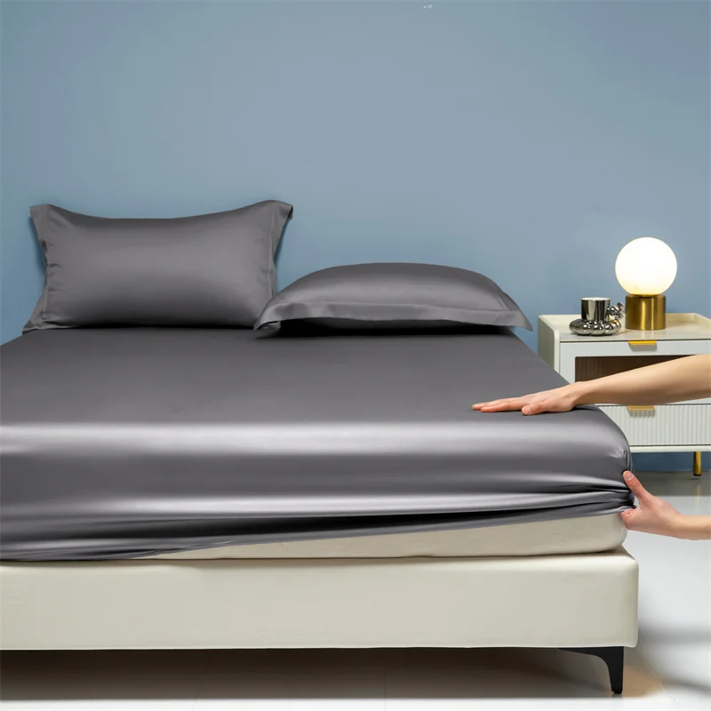 Premium Egyptian Cotton Bedding Fitted Sheet Elastic Band Around Mattress Cover Double Queen King Size Bed Cover No Pillowcase