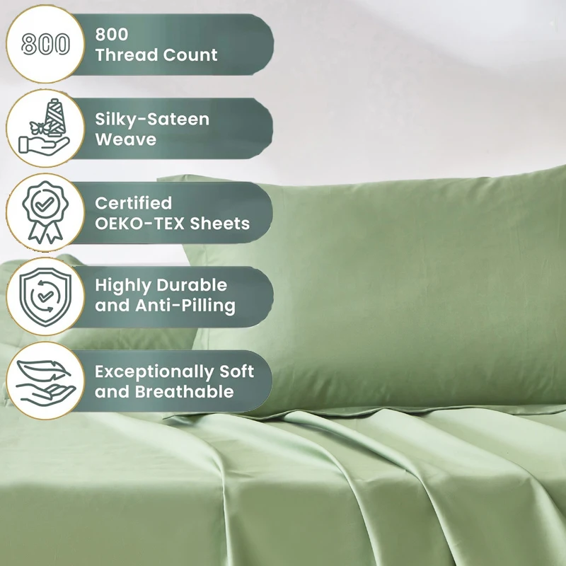 100% Organic Egyptian Cotton Pillow Case 2pcs 800TC Protect Hair Skin Pillowcase Customized Size Bedding Pillowcase Pillow Cover