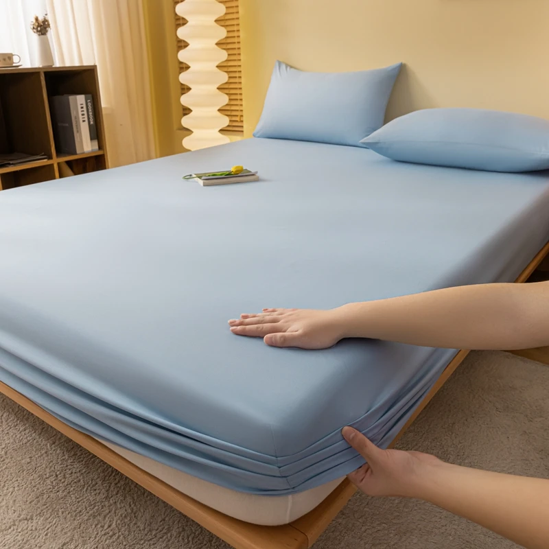 WASART 2 people luxury double bed bed sheet elastic fitted sheet mattress cover couple bed linen 150x200 bedding queen king size