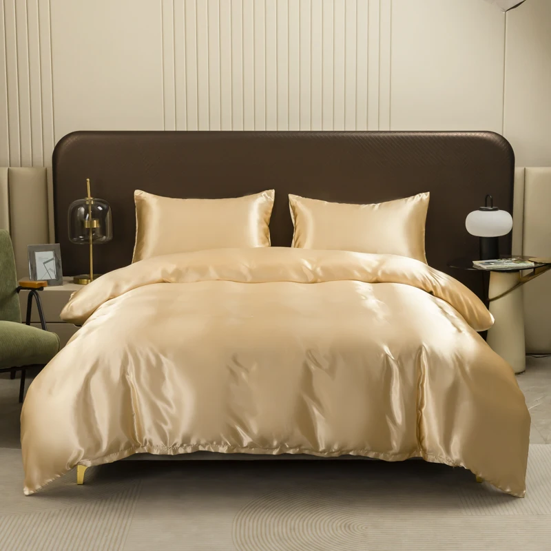 WASART Washable satin down duvet cover 220x240 couple room luxury double bed quilt cover bedding set twin full queen king size