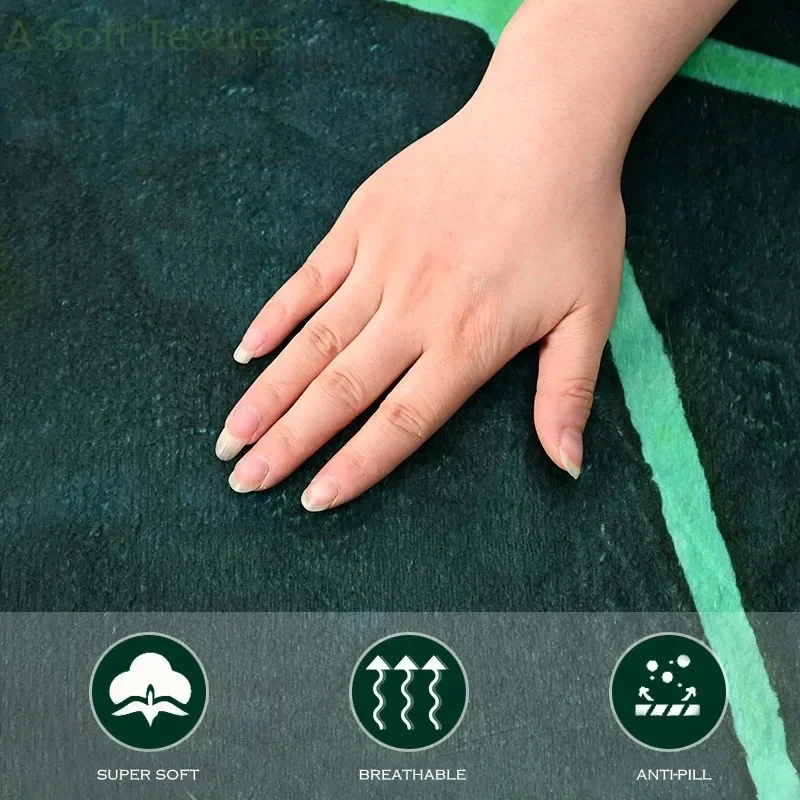 WASART Warm velvet giant leaf blanket for bed gloriosum plant printed winter fluffy fleece sofa plaid throw blanket extra large