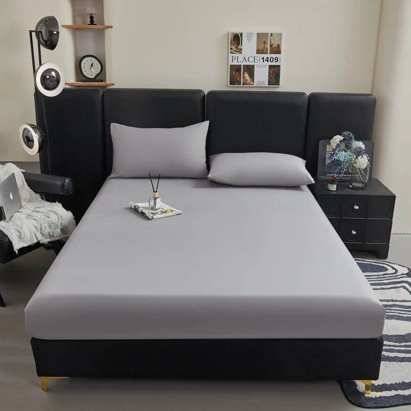 WASART Cotton bed sheet elastic fitted sheet mattress protector cover couple bed linen 180x200 luxury bedding queen king size