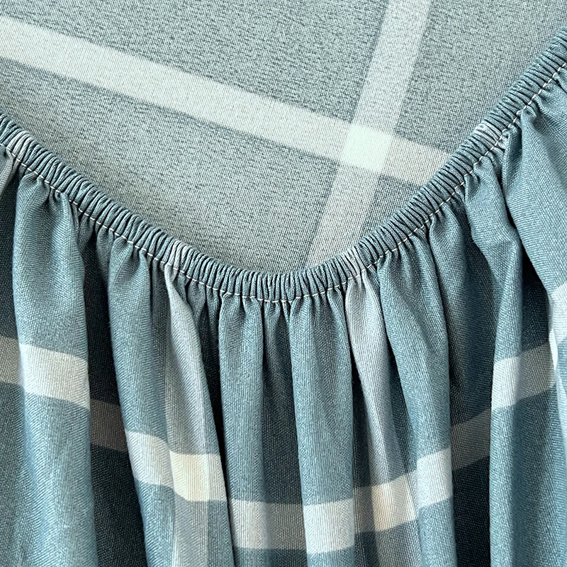 Cotton Fitted Sheet with Elastic Bands Non Slip Adjustable Mattress Cover for Double King Bed Non-Slip 140x200 160x200 200x200cm