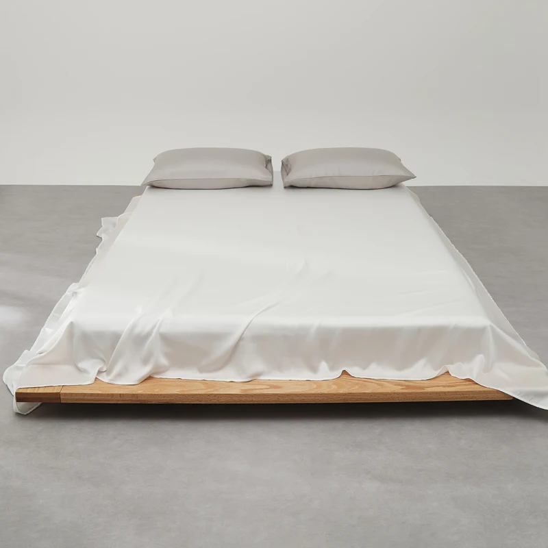 1pc Natural Mulberry Silk Flat Bed Sheet Solid Color Bedding Sheets 100% Silk Bedspreads for Twin Full Double Queen King Size