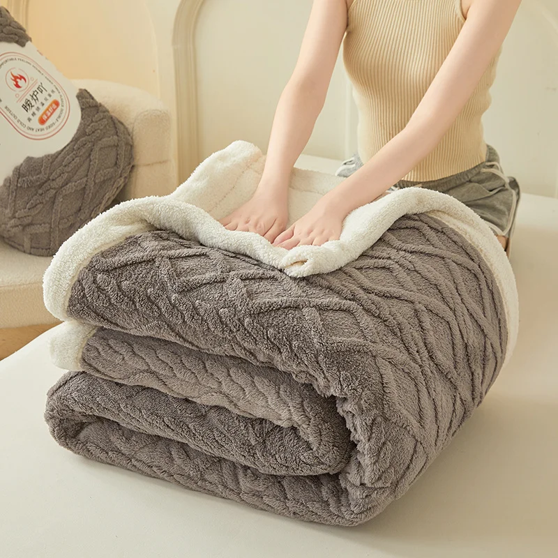 Premium Sherpa Double Layer Blanket Soft Reversible Fleece Warm Thick Throw Blanket for Bed, Couch Cozy All-Season Home Decor