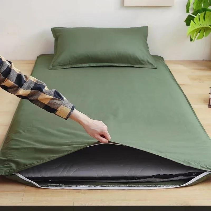 WASART 360° fully enclosed with zipper mattress protector cover couple/student single double bed sheet protection pad 90/150cm