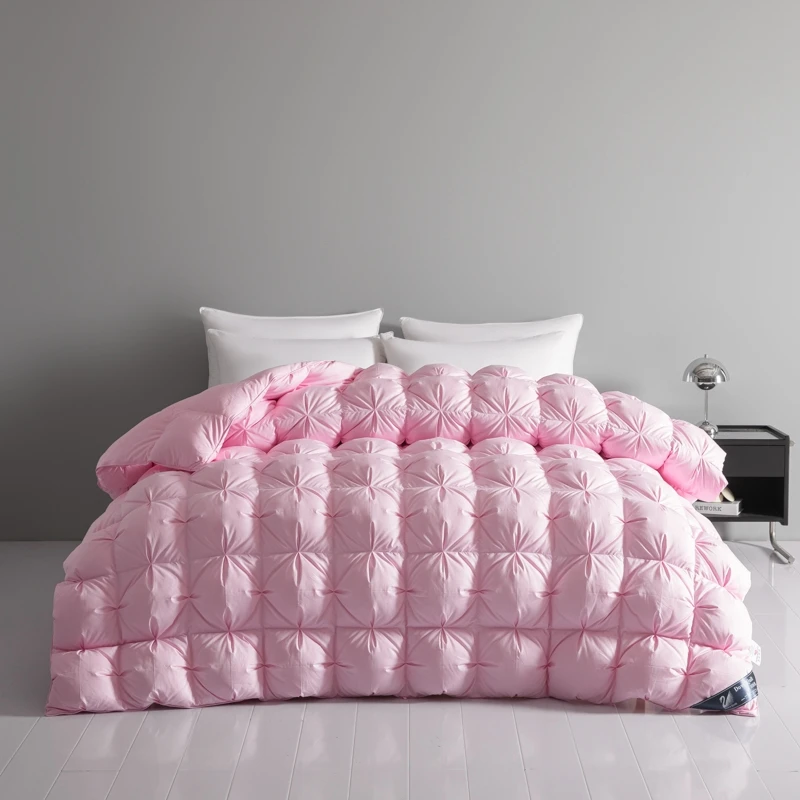 Luxurious White Goose Bed Duvet Super King Size Duvet 5 Stars Hotel Goose Feather Down Quilt Anti Allergen Ultra Soft Comforter