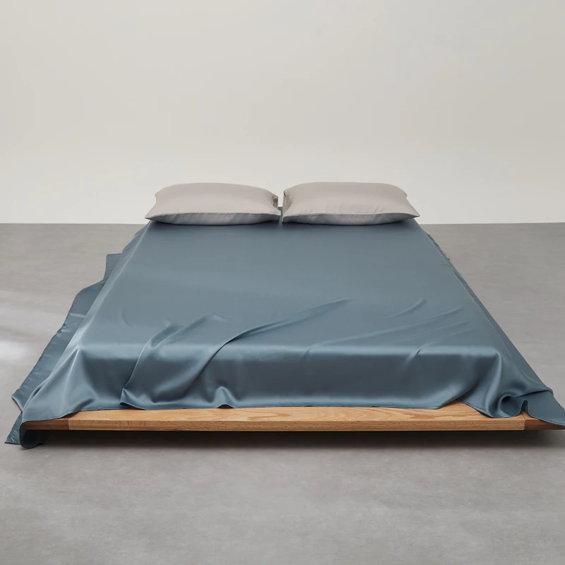 1pc Natural Mulberry Silk Flat Bed Sheet Solid Color Bedding Sheets 100% Silk Bedspreads for Twin Full Double Queen King Size