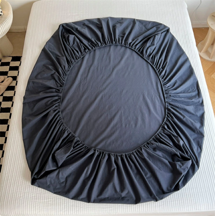Cotton Mattress Cover with Elastic Rubber Band Soft Comfort Fitted Bed Sheet Ins Style Plain Color Bedsheet Adjustable Bed Cover