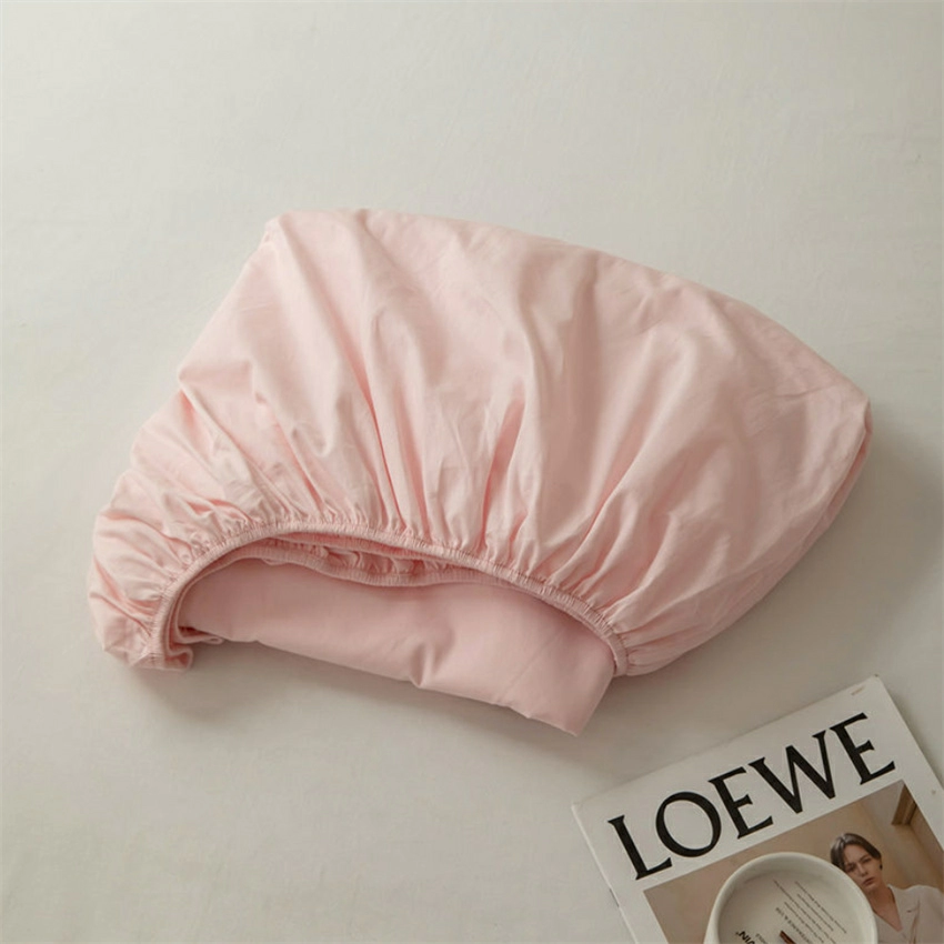 Cotton Mattress Cover with Elastic Rubber Band Soft Comfort Fitted Bed Sheet Ins Style Plain Color Bedsheet Adjustable Bed Cover