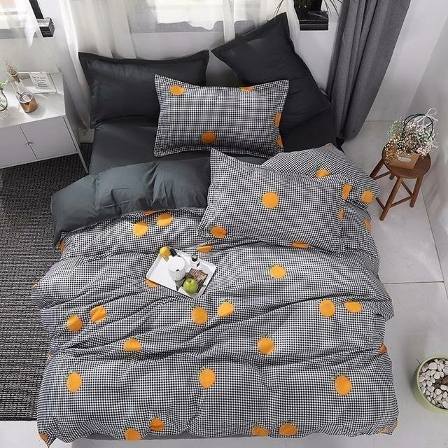 J5 Bedding Set Jpcs King Duvet Cover/ Quilt Cover/comforter Cover + 2 Pillowcase Bed Cover Size 150*200/180*220/200*200/220*240
